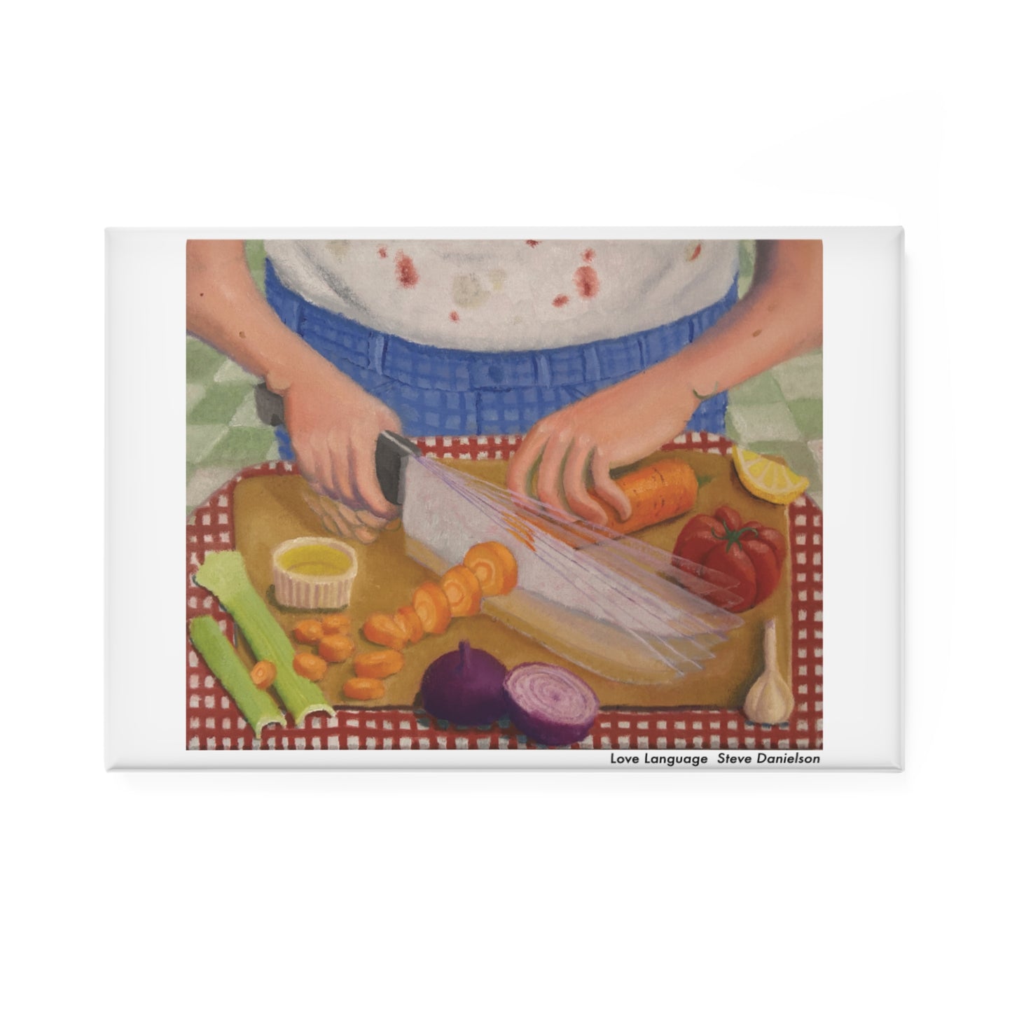 Love Language Magnet — Retro Home Cooking Art Rectangle Magnet
