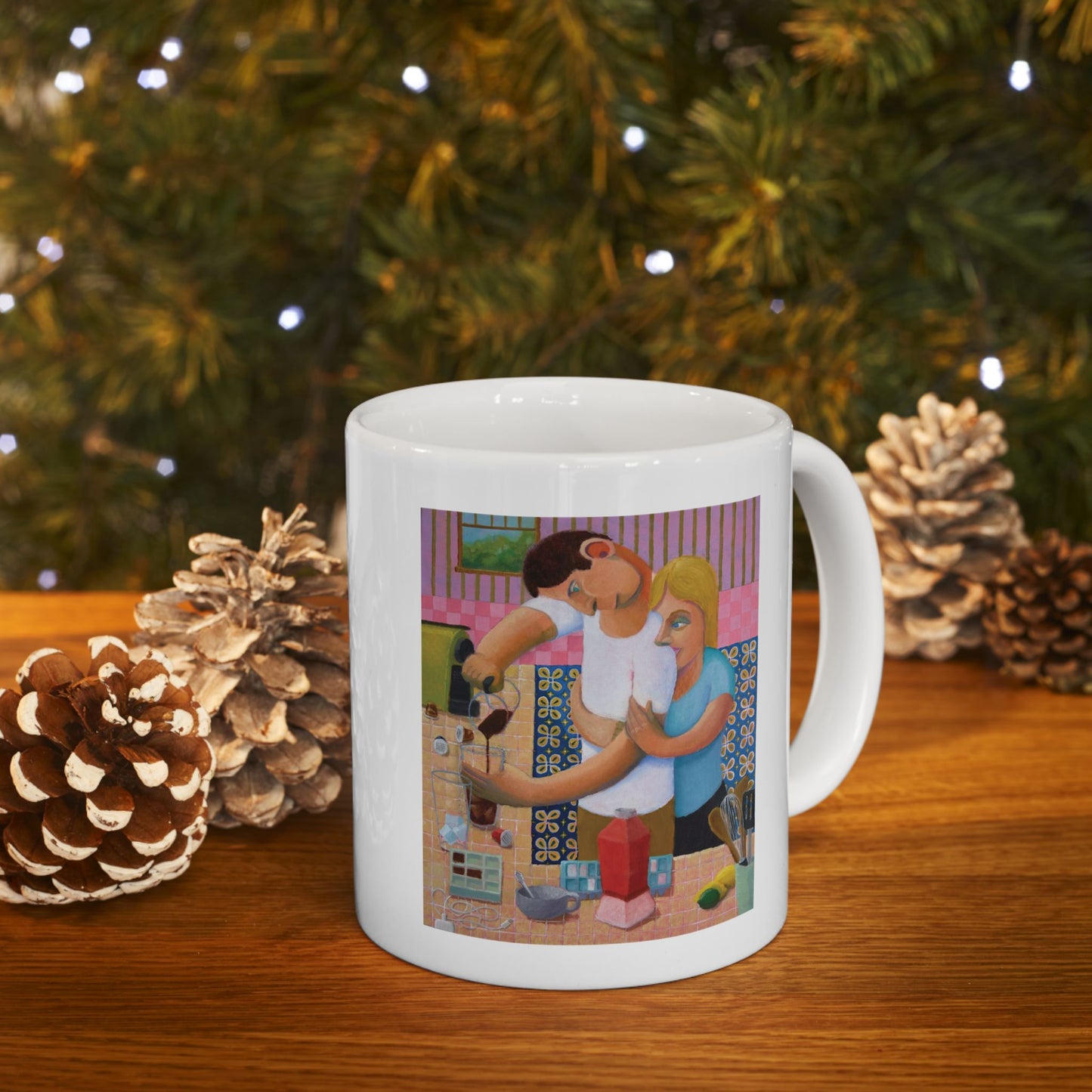 3PM (the Ritual) -- Cozy Kitchen Couple Ceramic Mug (11oz & 15oz)