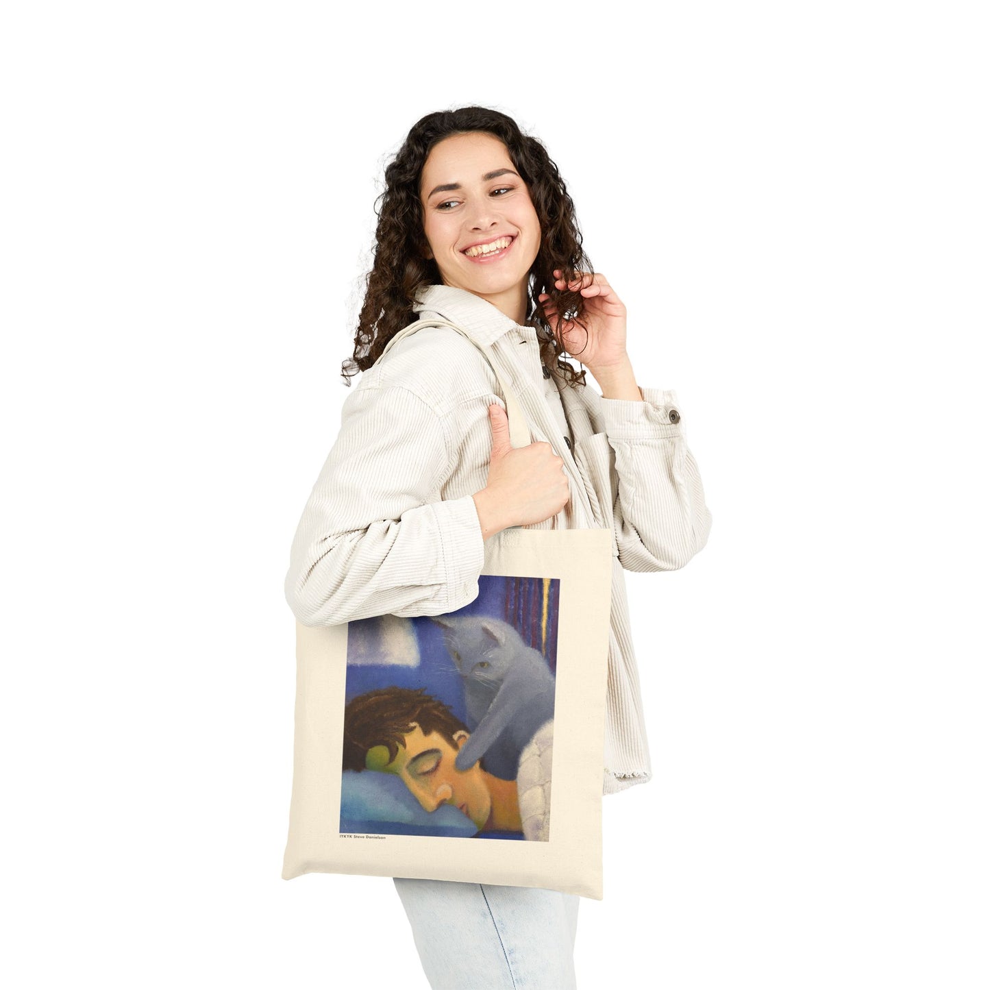 IYKYK Tote — Cat Wake Up Art Print Canvas Tote