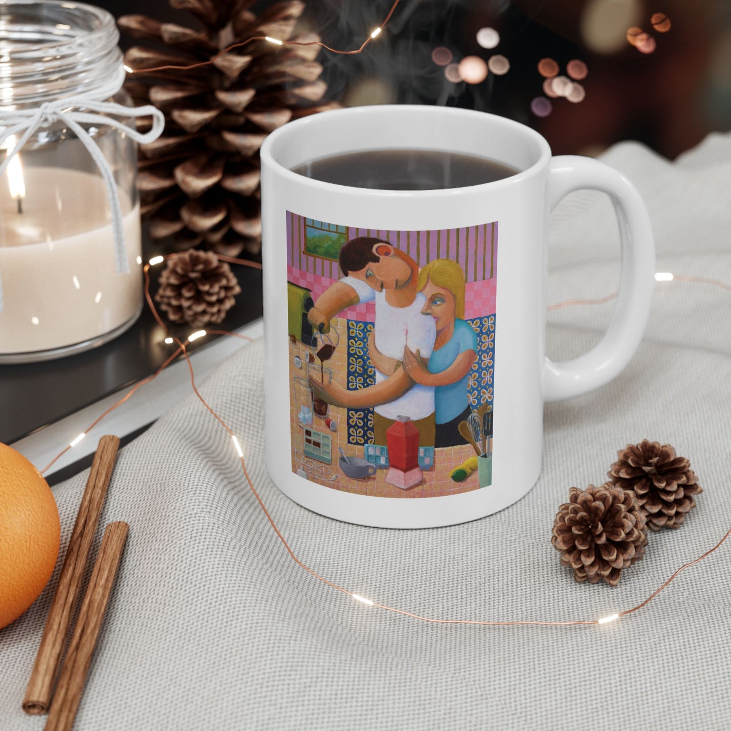 3PM (the Ritual) -- Cozy Kitchen Couple Ceramic Mug (11oz & 15oz)