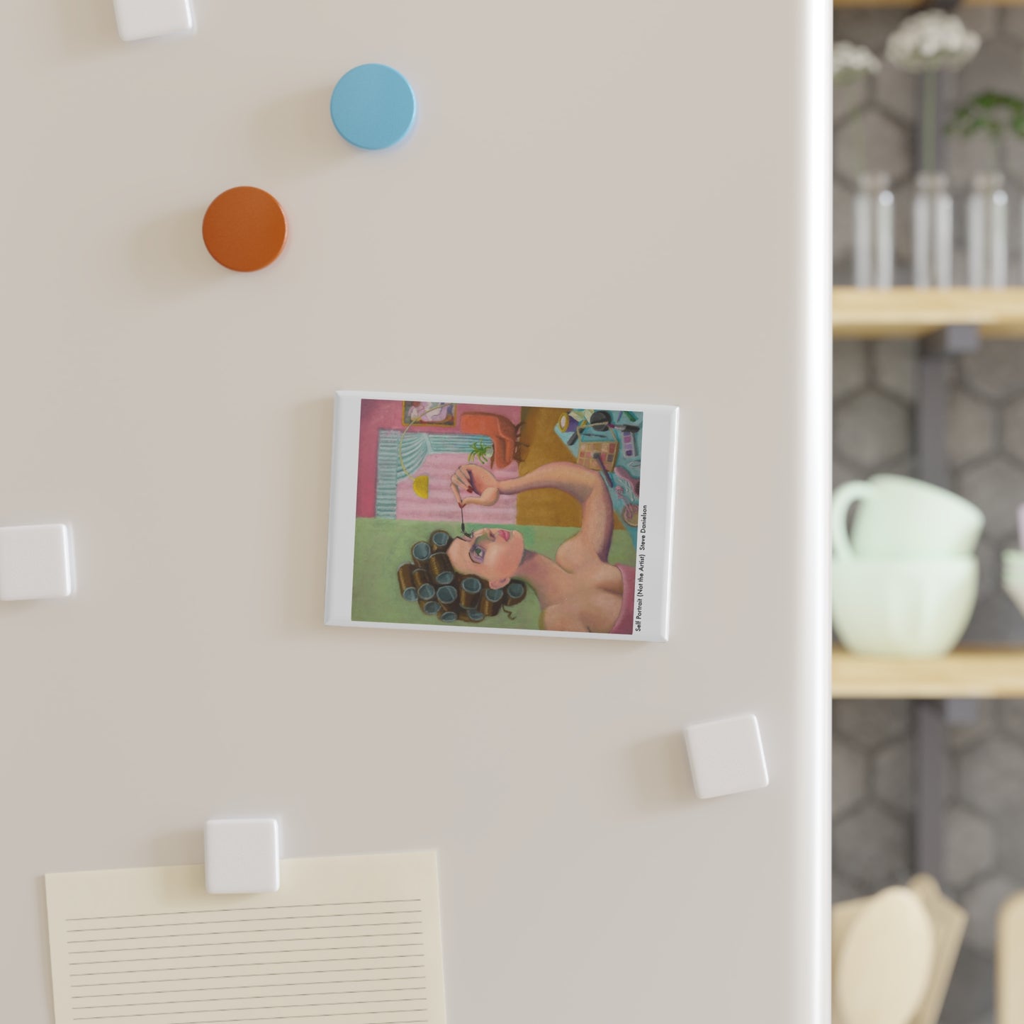 Self Portrait (not the artist) -- Retro Beauty Rectangle Magnet