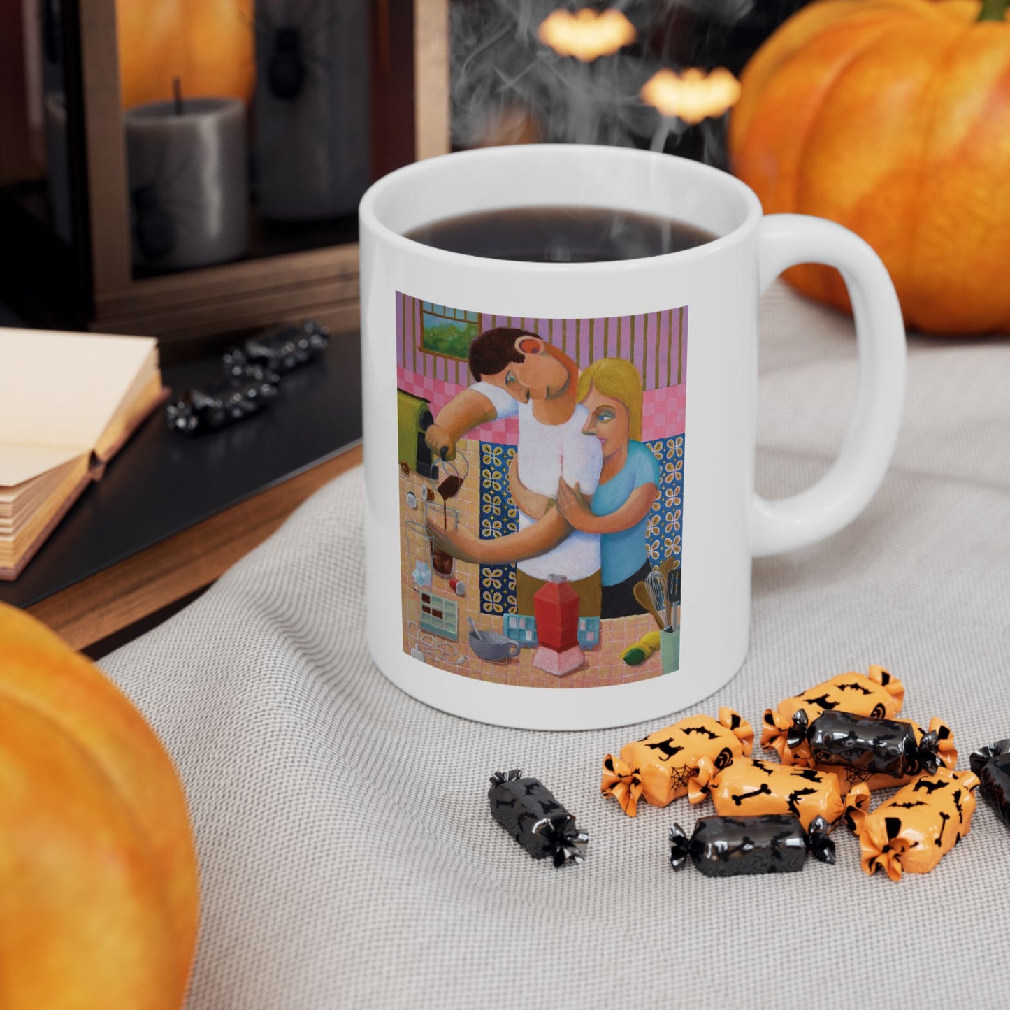 3PM (the Ritual) -- Cozy Kitchen Couple Ceramic Mug (11oz & 15oz)