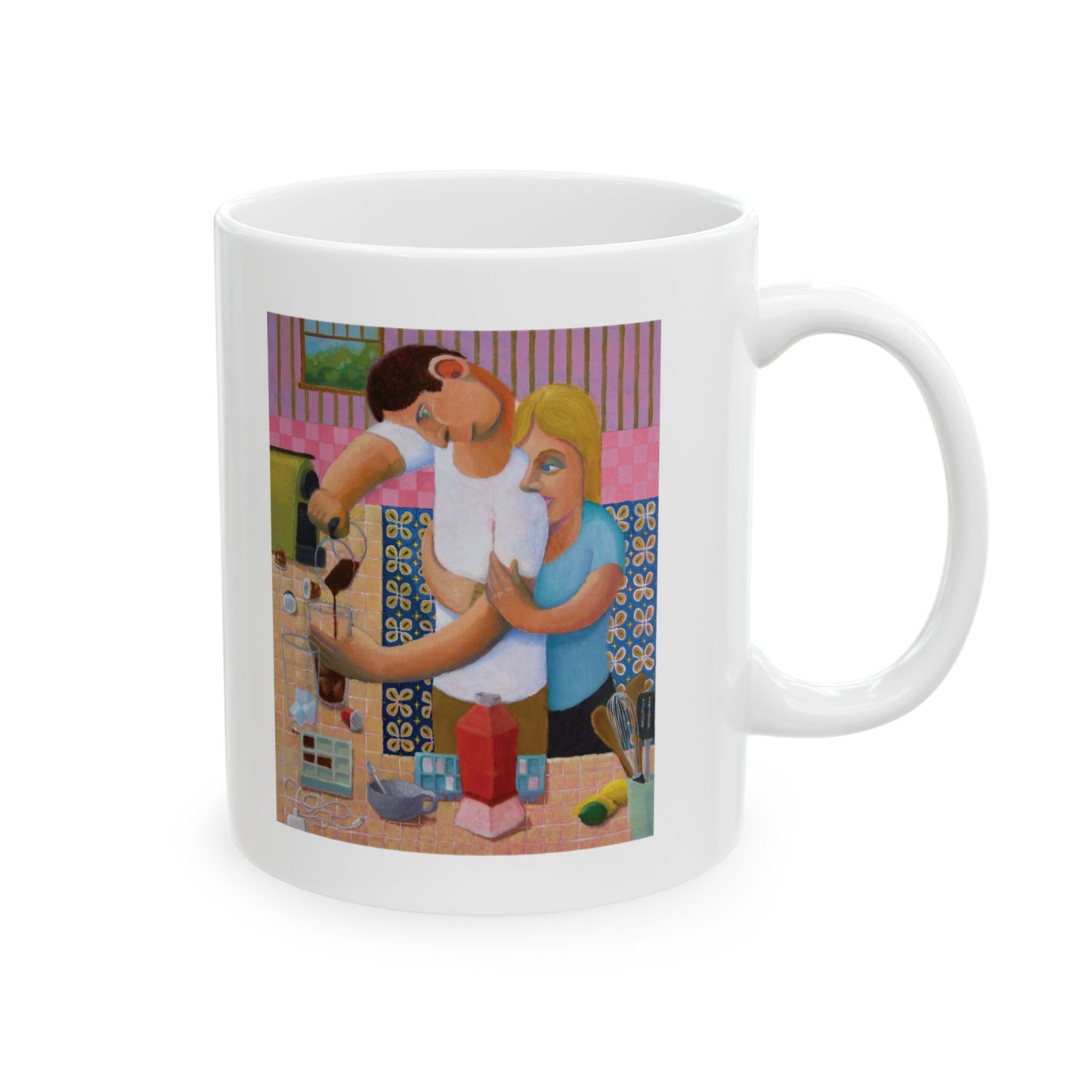 3PM (the Ritual) -- Cozy Kitchen Couple Ceramic Mug (11oz & 15oz)