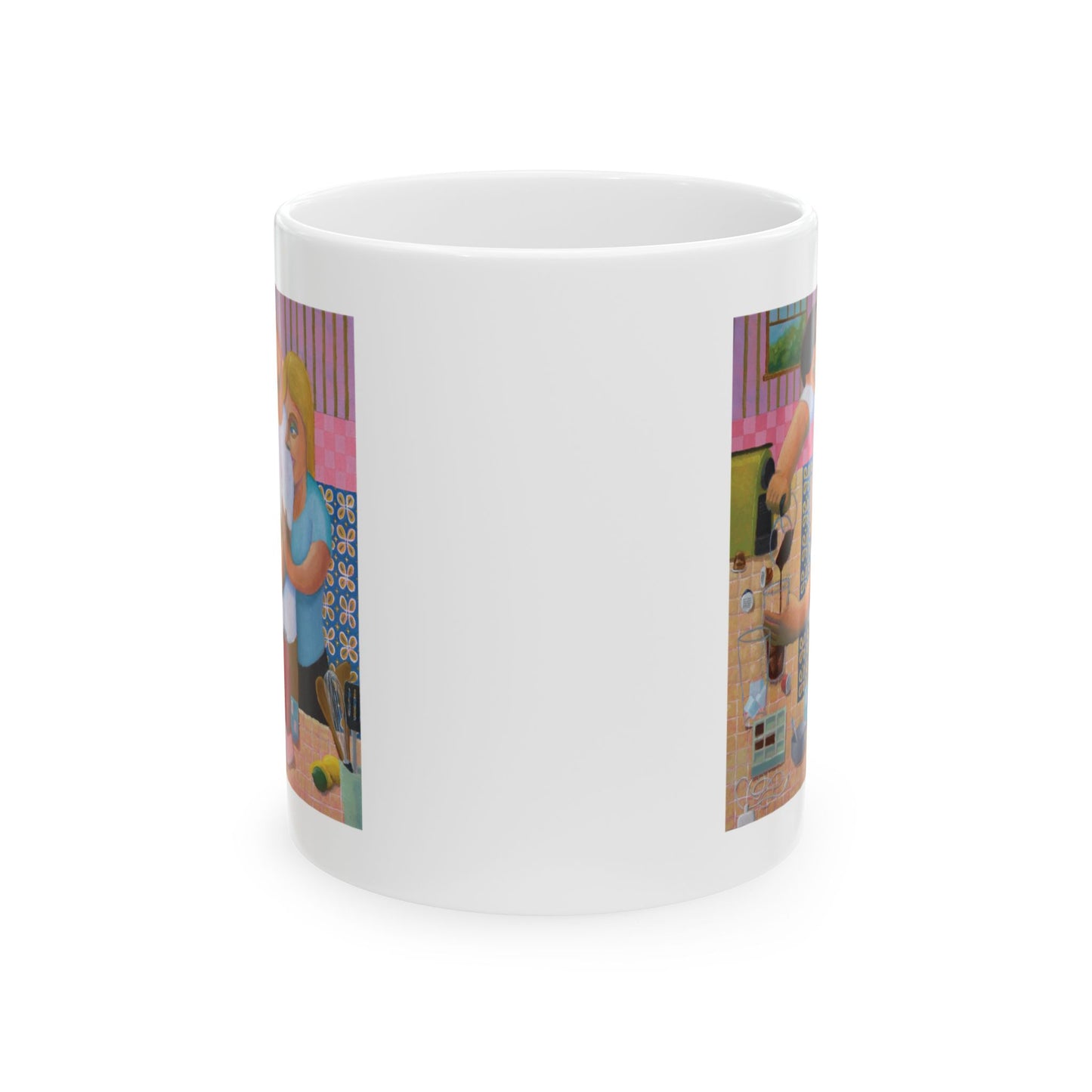 3PM (the Ritual) -- Cozy Kitchen Couple Ceramic Mug (11oz & 15oz)