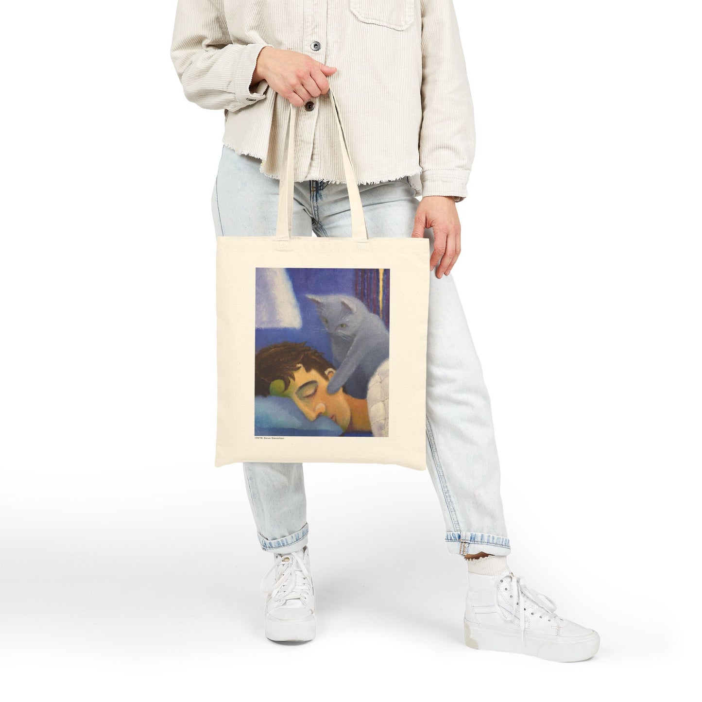IYKYK Tote — Cat Wake Up Art Print Canvas Tote