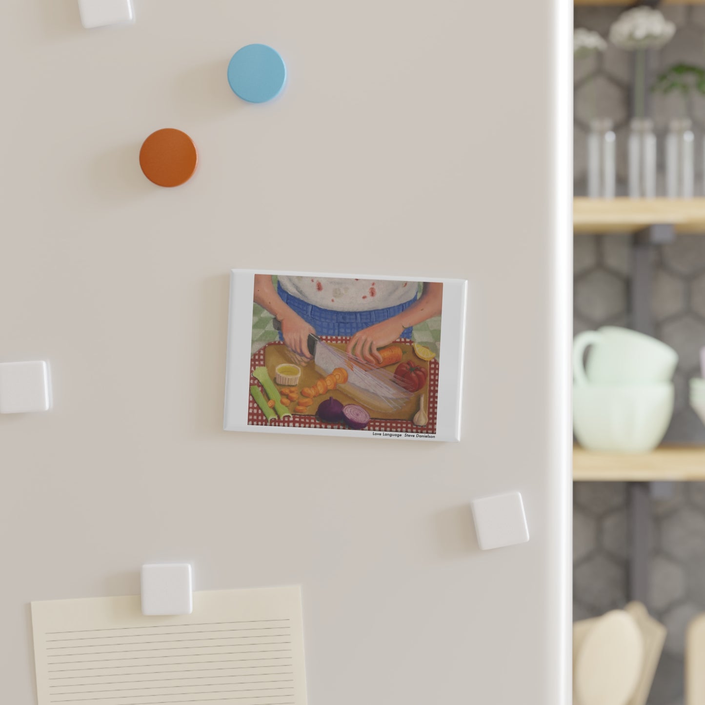 Love Language Magnet — Retro Home Cooking Art Rectangle Magnet