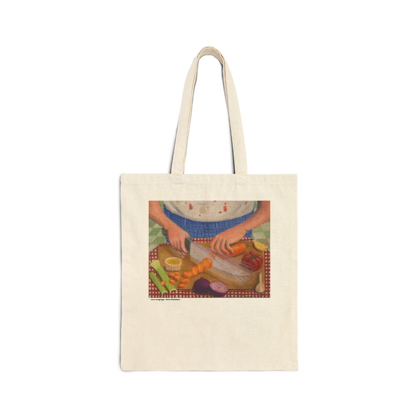 Love Language Tote Bag — Vintage Kitchen Cooking Scene Canvas Tote
